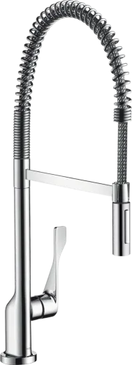 AXOR Kchenarmatur Citterio Semi Pro Chrom Einhebelmischer 230 mit Pendelbrause als 2-Strahlbrause 360 schwenkbarer Auslauf (39840000)