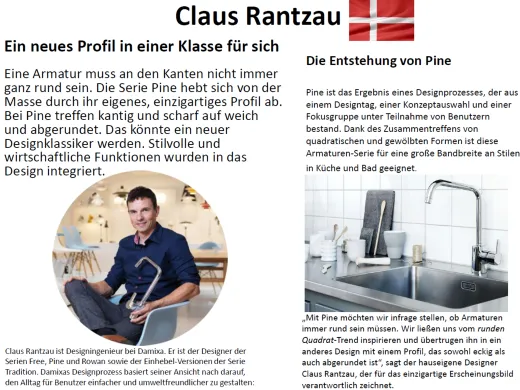 DAMIXA Kchenarmatur Pine Chrom Einhebelmischer mit Festauslauf