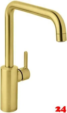 DAMIXA Kchenarmatur Silhouet Messing gebrstet PVD Einhebelmischer mit Festauslauf