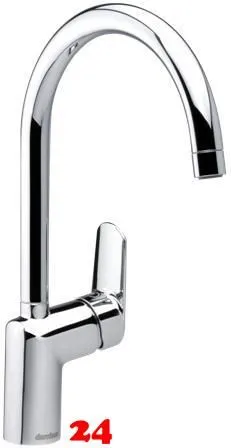 DAMIXA Kchenarmatur Clover C-Auslauf Chrom Einhebelmischer mit Festauslauf