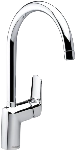 DAMIXA Kchenarmatur Clover C-Auslauf Chrom Einhebelmischer mit Festauslauf