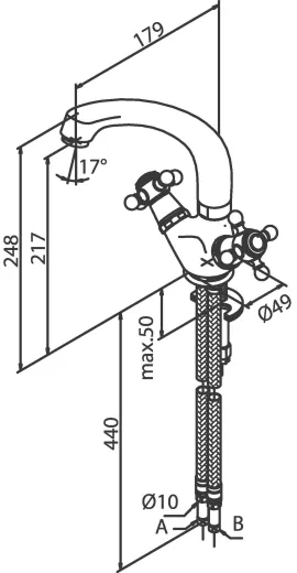 DAMIXA Kchenarmatur Tradition Classic L-Auslauf Chrom Zweigriffmischer in Nostalgieoptik