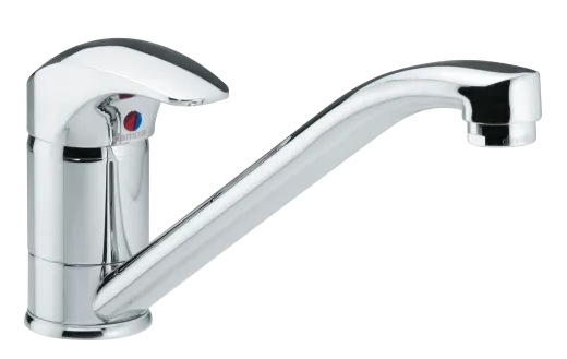 DAMIXA Kchenarmatur Space Chrom Einhebelmischer mit Festauslauf und Obenbedienung Niederdruck