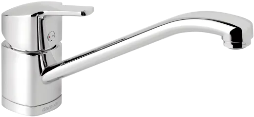 DAMIXA Kchenarmatur Pine Chrom Einhebelmischer mit Festauslauf und Obenbedienung