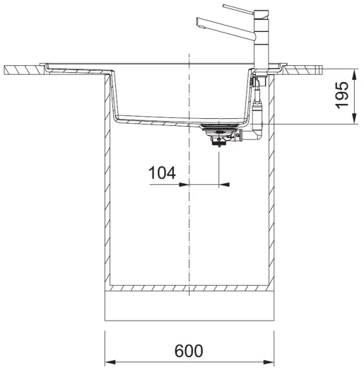 FRANKE Kchensple Fresno FSG 611 Fragranit+ Einbausple / Granitsple mit Siebkorb als Druckknopfventil