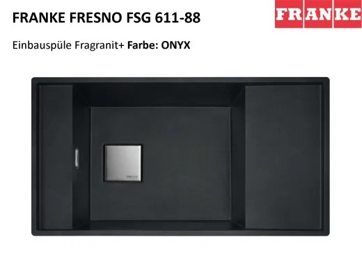 FRANKE Kchensple Fresno FSG 611 Fragranit+ Einbausple / Granitsple mit Siebkorb als Druckknopfventil