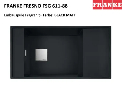FRANKE Kchensple Fresno FSG 611 Fragranit+ Einbausple / Granitsple mit Siebkorb als Druckknopfventil