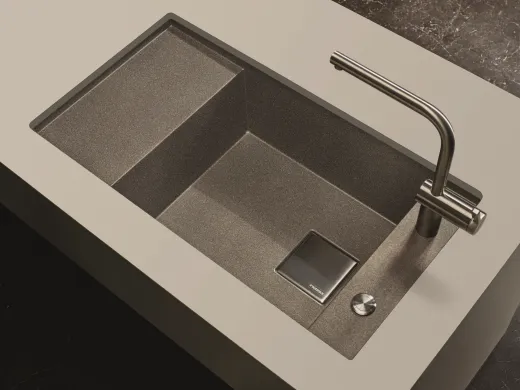 FRANKE Kchensple Fresno FSG 611 Fragranit+ Einbausple / Granitsple mit Siebkorb als Druckknopfventil