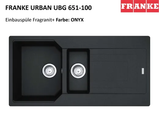 FRANKE Kchensple Urban UBG 651 Fragranit+ Einbausple / Granitsple mit Siebkorb als Drehknopfventil