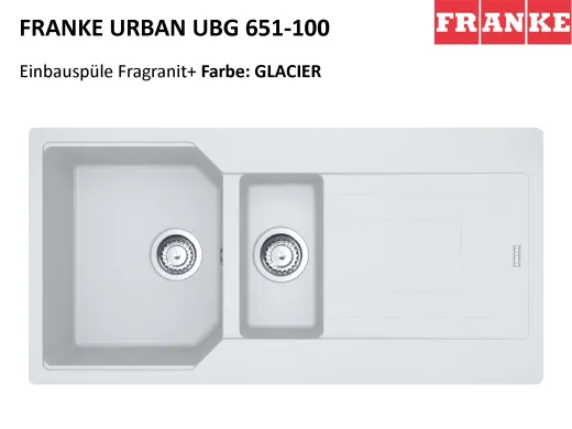 FRANKE Kchensple Urban UBG 651 Fragranit+ Einbausple / Granitsple mit Siebkorb als Drehknopfventil