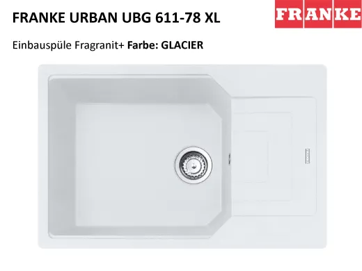 FRANKE Kchensple Urban UBG 611-78 XL Fragranit+ Einbausple / Granitsple mit Siebkorb als Drehknopfventil