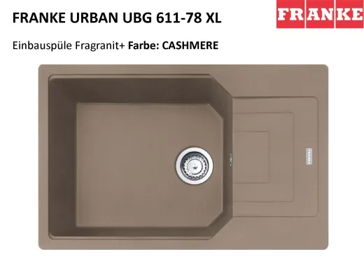 FRANKE Kchensple Urban UBG 611-78 XL Fragranit+ Einbausple / Granitsple mit Siebkorb als Drehknopfventil