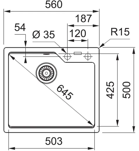 FRANKE Kchensple Urban UBG 610-56 Fragranit+ Einbausple / Granitsple mit Siebkorb als Drehknopfventil