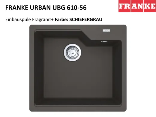FRANKE Kchensple Urban UBG 610-56 Fragranit+ Einbausple / Granitsple mit Siebkorb als Drehknopfventil