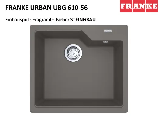 FRANKE Kchensple Urban UBG 610-56 Fragranit+ Einbausple / Granitsple mit Siebkorb als Drehknopfventil