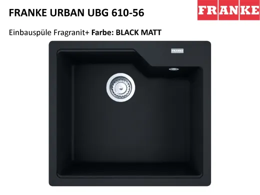 FRANKE Kchensple Urban UBG 610-56 Fragranit+ Einbausple / Granitsple mit Siebkorb als Drehknopfventil