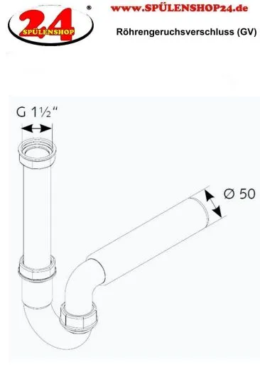 Geruchsverschluss (GV) Rhrensiphon 1 1/2" x 50mm