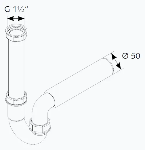 Geruchsverschluss (GV) Rhrensiphon 1 1/2" x 50mm