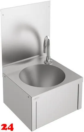 KWC PROFESSIONAL Anima Einzelwaschtisch ANMX216 für Wandmontage fugenlos eingeschweißtes Rundbecken ohne Überlauf mit Knie- oder Hüftbetätigung KWC PROFESSIONAL Anima Einzelwaschtisch ANMX216 für Wandmontage fugenlos eingeschweißtes Rundbecken ohne Überlauf mit Knie- oder Hüftbetätigung