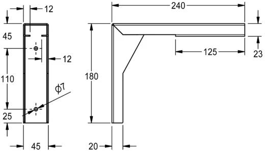 KWC PROFESSIONAL Planox Einzelkonsole PL18SU passend Planox Waschrinnen