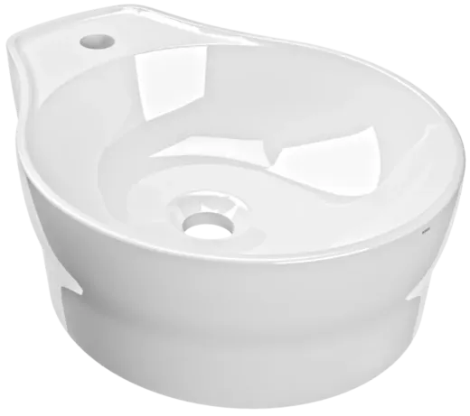 KWC PROFESSIONAL RONDAtop Aufsatzwaschtisch ANMT2002 Waschtisch MIRANIT Montage auf Waschtischplatte ohne berlauf mit Armaturenbank