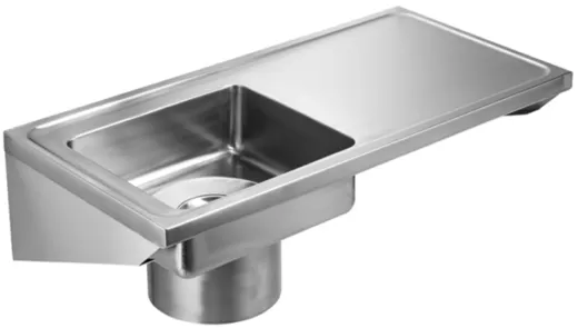 KWC PROFESSIONAL Sirius Gipsabscheider SIRX835/836 Edelstahl zur Auflagemontage mit Gipsfangkorb und Deckel