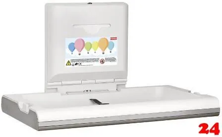 KWC PROFESSIONAL CAMBRINO Baby-Wickeltisch horizontal CAMB11HS mit Frontplatte aus Edelstahl für die Wandmontage und klappbar KWC PROFESSIONAL CAMBRINO Baby-Wickeltisch horizontal CAMB11HS mit Frontplatte aus Edelstahl für die Wandmontage und klappbar