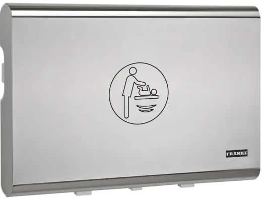 KWC PROFESSIONAL CAMBRINO Baby-Wickeltisch horizontal CAMB11HS mit Frontplatte aus Edelstahl fr die Wandmontage und klappbar