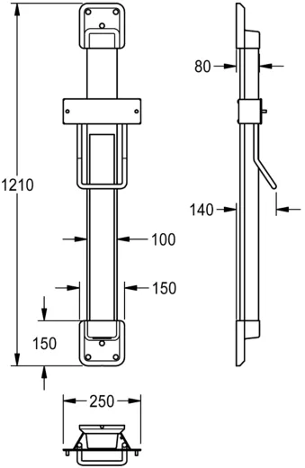 KWC PROFESSIONAL H�henverstellung ACDR0003 f�r F5 Hauben-Haartrockner zur Wandmontage Farbe Perlenzian