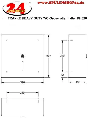 KWC PROFESSIONAL Heavy Duty WC-Grorollenhalter Jumbo RH320 fr die Aufputzmontage Vandalismus hemmende Ausfhrung