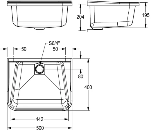 KWC PROFESSIONAL Mehrzweckbecken MB5040 aus Verbundstoff Farbe Wei fr Wandmontage ohne berlauf