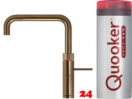 ✅ QUOOKER FUSION Square VAQ PRO3 Einhebelmischer Messing Patina & 100C Armatur Kochendwasserhahn (PRO3FNSPTB)