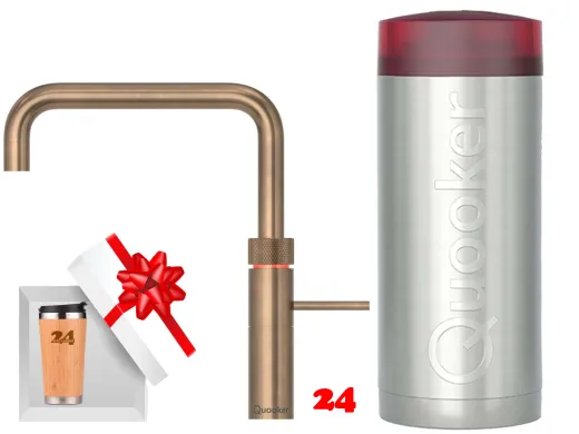 ✅ QUOOKER FUSION Square Combi B Einhebelmischer Messing Patina & 100�C Armatur Kochendwasserhahn (COMBIFNSPTB)
