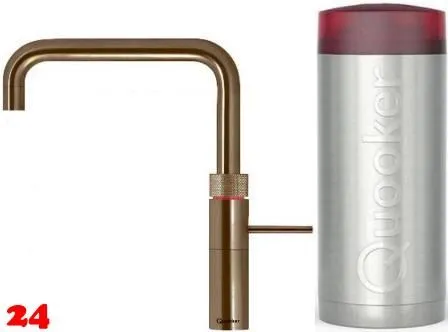 ✅ QUOOKER FUSION Square Combi (+) B Einhebelmischer Messing Patina & 100C Armatur Kochendwasserhahn (COMBI+FNSPTB)