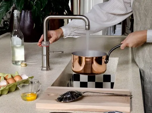 QUOOKER CLASSIC FUSION Square Messing Patina Combi (+) B Einhebelmischer & 100C Armatur Nostalgieoptik (COMBI+CFNSPTB)