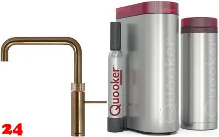 ✅ QUOOKER FUSION Square Messing Patina VAQ PRO3 mit CUBE 2 *Der Wasserhahn, der alles kann! (PRO3FNSPTBCUBE)