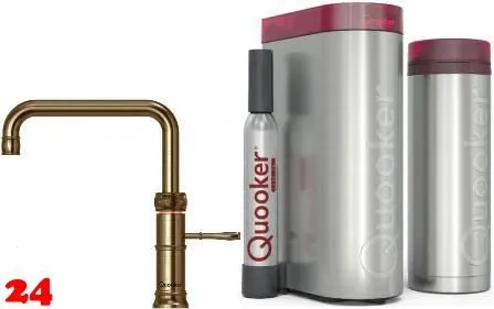 QUOOKER CLASSIC FUSION Square Messing Patina VAQ PRO3 mit CUBE 2 *Der Wasserhahn, der alles kann! Nostalgieoptik (PRO3CFNSPTBCUBE)