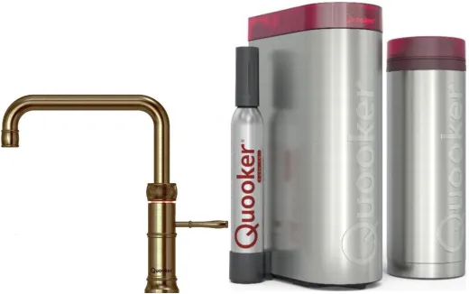 QUOOKER CLASSIC FUSION Square Messing Patina VAQ PRO3 mit CUBE 2 *Der Wasserhahn, der alles kann! Nostalgieoptik (PRO3CFNSPTBCUBE)