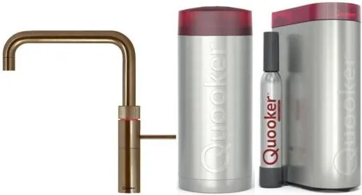 ✅ QUOOKER FUSION Square Messing Patina COMBI (+) B mit CUBE 2 *Der Wasserhahn, der alles kann! (COMBI+FNSPTBCUBE)