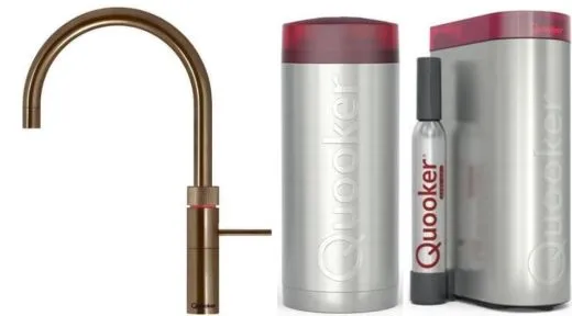 QUOOKER FUSION Round Messing Patina COMBI (+) B mit CUBE 2 *Der Wasserhahn, der alles kann! (COMBI+FNRPTBCUBE)