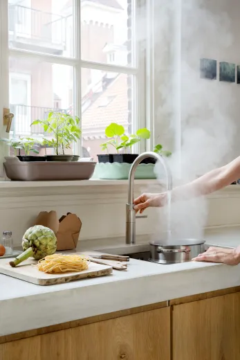 QUOOKER FUSION Round Messing Patina COMBI (+) B mit CUBE 2 *Der Wasserhahn, der alles kann! (COMBI+FNRPTBCUBE)