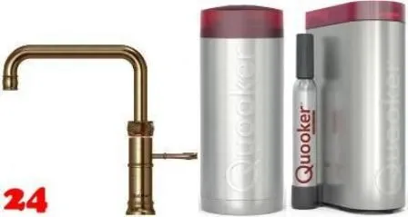 QUOOKER CLASSIC FUSION Square Messing Patina COMBI (+) B mit CUBE 2 *Der Wasserhahn, der alles kann! Nostalgieoptik (COMBI+CFNSPTBCUBE)