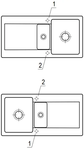 Villeroy & Boch SILUET 60 R-Premiumline Einbausple / Keramiksple aus TitanCeram in Sonder Farben