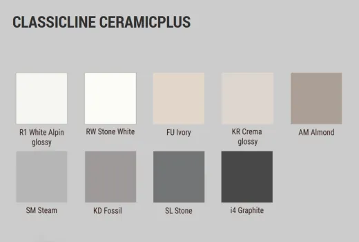 Villeroy & Boch SILUET 50 S-Classicline Einbausple / Keramiksple aus TitanCeram in Standard Farben