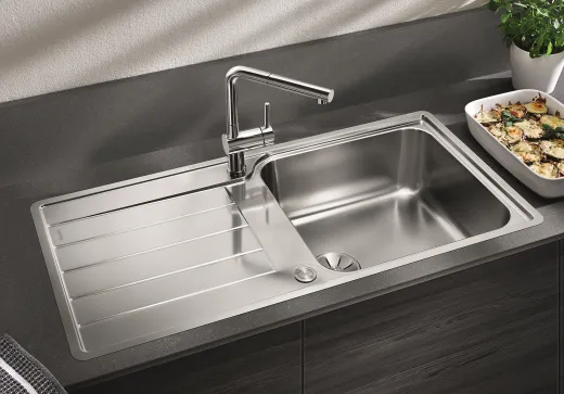 BLANCO Kchensple Classimo XL 6 S-IF Edelstahlsple / Einbausple Flachrand mit Ablaufsystem InFino und PushControl