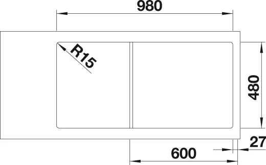 BLANCO Kchensple Classimo XL 6 S-IF Edelstahlsple / Einbausple Flachrand mit Ablaufsystem InFino und PushControl