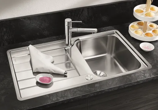 BLANCO Kchensple Classimo 45 S-IF Edelstahlsple / Einbausple Flachrand mit Ablaufsystem InFino und PushControl