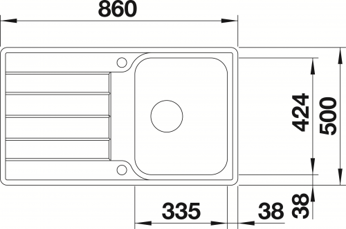 BLANCO Kchensple Classimo 45 S-IF Edelstahlsple / Einbausple Flachrand mit Ablaufsystem InFino und PushControl