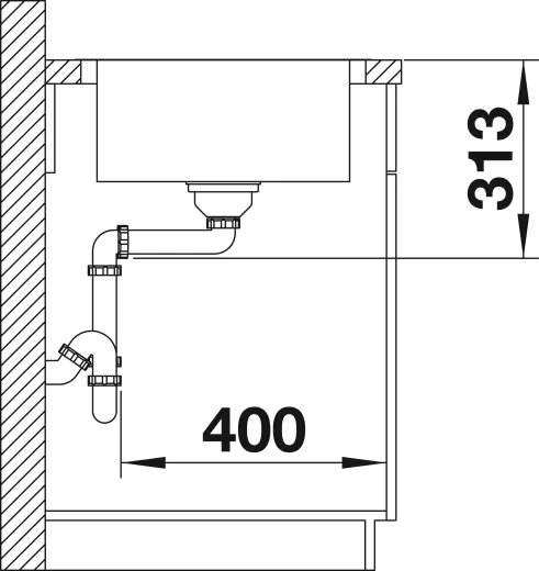 BLANCO Kchensple Classimo 45 S-IF Edelstahlsple / Einbausple Flachrand mit Ablaufsystem InFino und PushControl