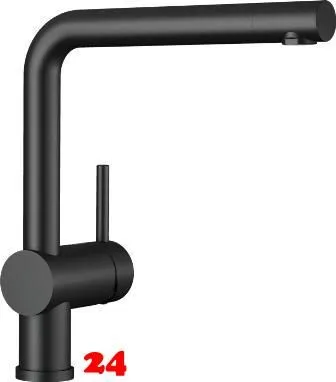 BLANCO Kchenarmatur Linus Sonderfarbe Schwarz matt Einhebelmischer mit Festauslauf